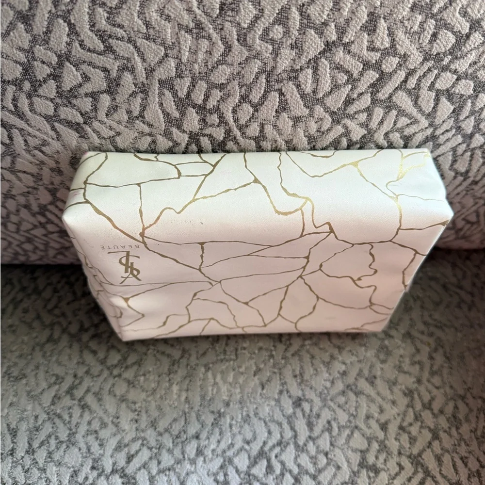 YSL BEAUTE Cosmetic Case with Gold Vein Detailing